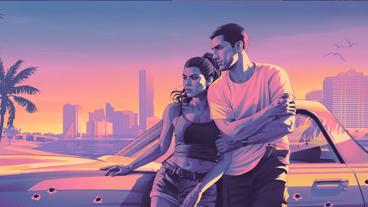 Two friends leaning on a car at a pink and purple Leonida sunset by the water